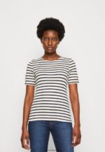 femmes t-shirt imprimé bleu foncé/blanc 006BT339 Anna Field