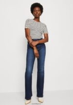 femmes t-shirt imprimé bleu foncé/blanc 006BT339 Anna Field - Image 4