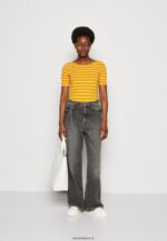 femmes t-shirt imprimé jaune foncé/blanc 006BT295 Anna Field