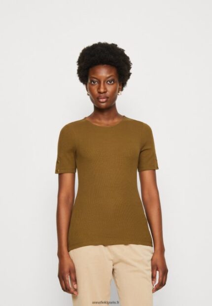 femmes t-shirt imprimé kaki 006BT368 Anna Field