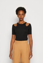 femmes t-shirt imprimé noir 006BT307 Anna Field