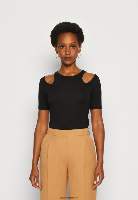 femmes_t_shirt_imprime_noir_006bt307_anna_field.jpg femmes t-shirt imprimé noir 006BT307 Anna Field - Image 1