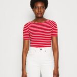 femmes t-shirt imprimé rouge/blanc 006BT340 Anna Field