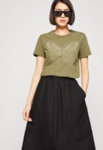 femmes t-shirt imprimé vert 006BT349 Anna Field - Image 4