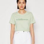 femmes t-shirt imprimé vert 006BT373 Anna Field