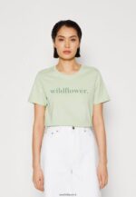 femmes t-shirt imprimé vert 006BT373 Anna Field