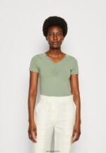 femmes t-shirt imprimé vert clair 006BT360 Anna Field