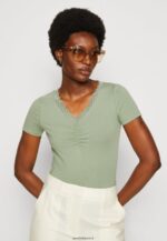 femmes t-shirt imprimé vert clair 006BT360 Anna Field - Image 4
