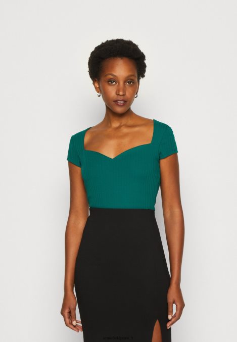 femmes_t_shirt_imprime_vert_fonce_006bt240_anna_field.jpg femmes t-shirt imprimé vert foncé 006BT240 Anna Field - Image 1