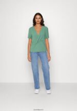 femmes t-shirt imprimé vert foncé 006BT359 Anna Field - Image 2