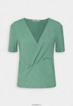 femmes t-shirt imprimé vert foncé 006BT359 Anna Field - Image 4