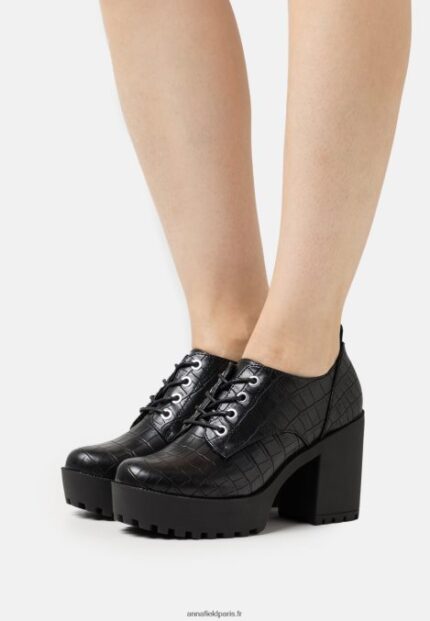femmes talons à lacets noirs 006BT1746 Anna Field