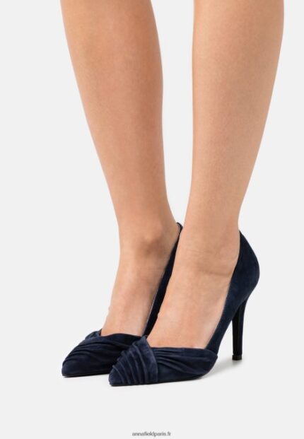 femmes talons classiques en cuir bleu foncé 006BT1665 Anna Field