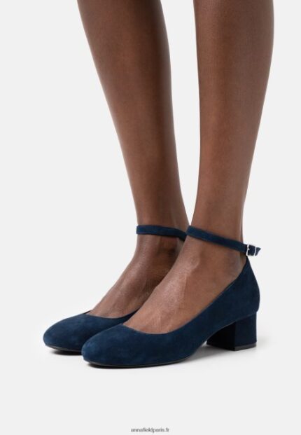femmes talons classiques en cuir bleu foncé 006BT1687 Anna Field