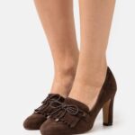 femmes talons classiques en cuir marron foncé 006BT1681 Anna Field