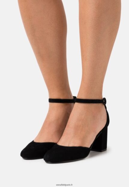 femmes talons classiques en cuir noir 006BT1653 Anna Field