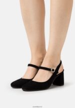 femmes talons classiques en cuir noir 006BT1685 Anna Field
