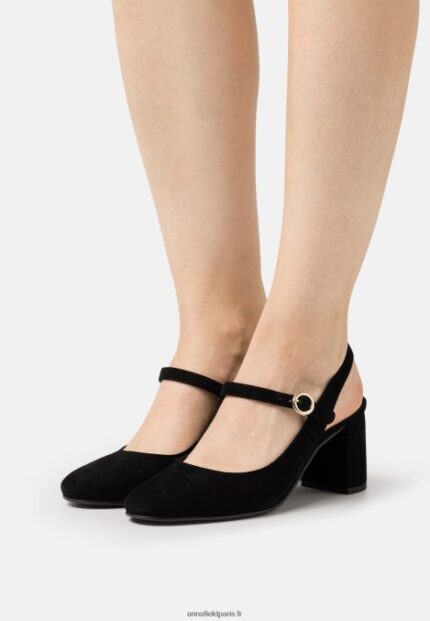 femmes talons classiques en cuir noir 006BT1685 Anna Field