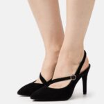 femmes talons classiques en cuir noir 006BT1699 Anna Field