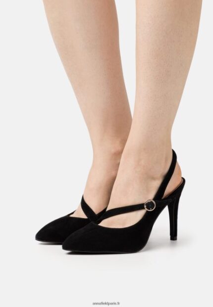 femmes talons classiques en cuir noir 006BT1699 Anna Field