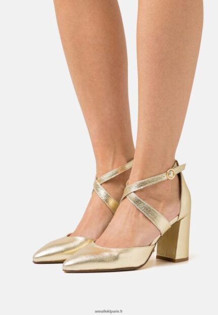 femmes talons classiques en cuir or 006BT1639 Anna Field