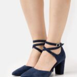 femmes talons hauts en cuir bleu foncé 006BT1624 Anna Field
