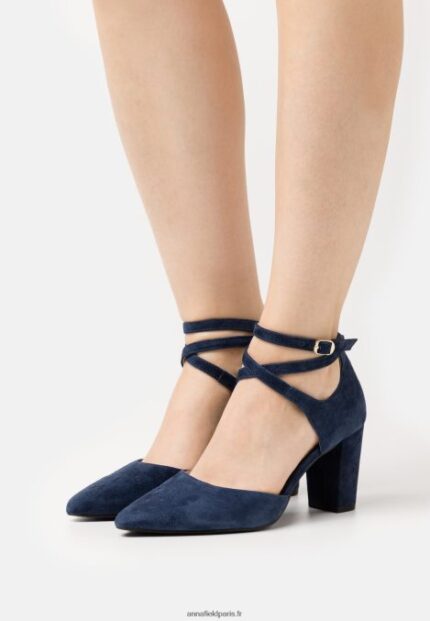 femmes talons hauts en cuir bleu foncé 006BT1624 Anna Field