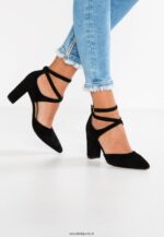 femmes talons hauts en cuir noir 006BT1608 Anna Field