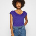 femmes tee shirt basique clématite bleu 006BT348 Anna Field