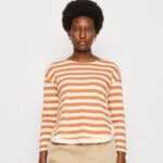 femmes top manches longues blanc/abricot 006BT558 Anna Field