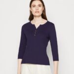 femmes top manches longues bleu foncé 006BT523 Anna Field