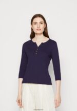 femmes top manches longues bleu foncé 006BT523 Anna Field