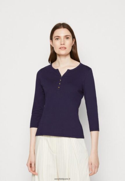 femmes top manches longues bleu foncé 006BT523 Anna Field