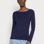 femmes top manches longues bleu foncé 006BT570 Anna Field