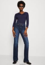 femmes top manches longues bleu foncé 006BT574 Anna Field - Image 4
