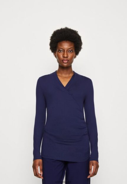 femmes top manches longues bleu foncé 006BT577 Anna Field