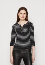 femmes top manches longues noir blanc 006BT531 Anna Field