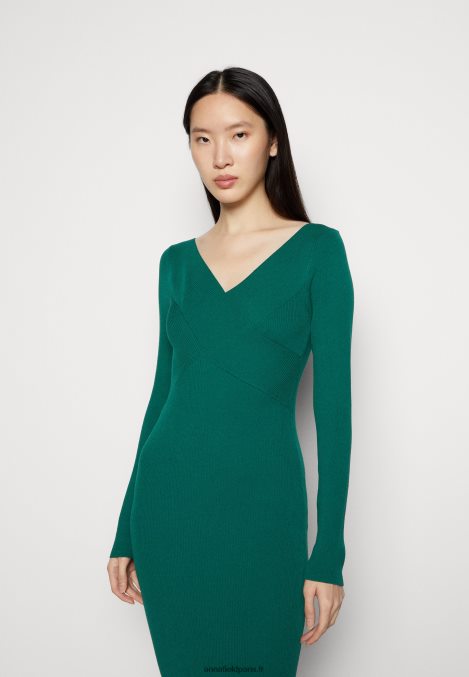 femmes v ausschnitt robe droite moulante midi strickkleid vert 006BT196 Anna Field - Image 4