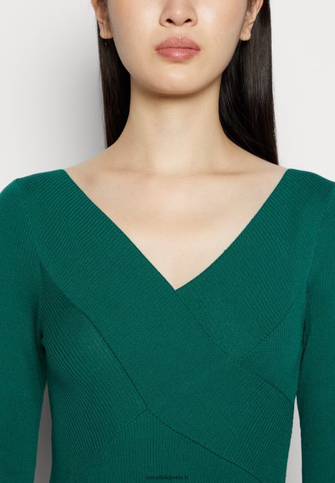 femmes v ausschnitt robe droite moulante midi strickkleid vert 006BT196 Anna Field - Image 6
