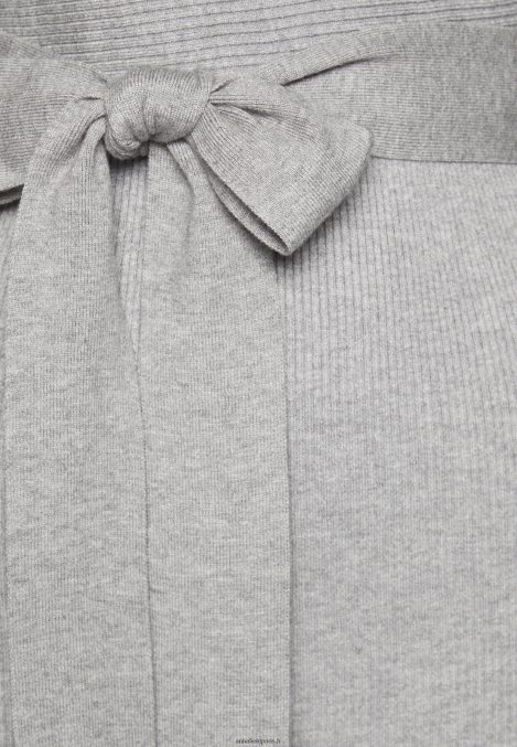 femmes wrap v ausschnitt mini strickkleid mit grtel robe droite gris chiné 006BT216 Anna Field - Image 3