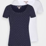 femmes 2er pack t-shirt imprimé bleu marine/blanc 006BT329 Anna Field