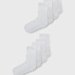 femmes 8 paires de chaussettes blanches 006BT1116 Anna Field
