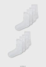 femmes 8 paires de chaussettes blanches 006BT1116 Anna Field