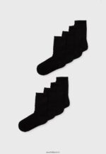 femmes 8 paires de chaussettes noires 006BT1123 Anna Field