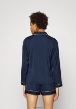 femmes amanda ensemble de pyjama court à manches longues bleu foncé 006BT1059 Anna Field - Image 3