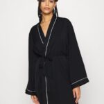 femmes amanda satin robe de chambre robe de chambre noir 006BT1088 Anna Field