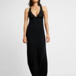 femmes anna longue robe viscose nuisette noir 006BT1057 Anna Field