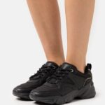 femmes baskets en cuir noir 006BT1203 Anna Field
