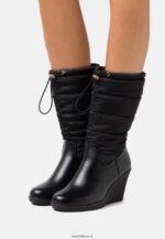 femmes botte d'hiver bottes compensées noir 006BT2253 Anna Field
