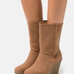 femmes botte d'hiver bottines compensées cognac 006BT2065 Anna Field